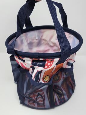 thirty-one Navy Flip Flop Pattern & Abstract Mesh Tote